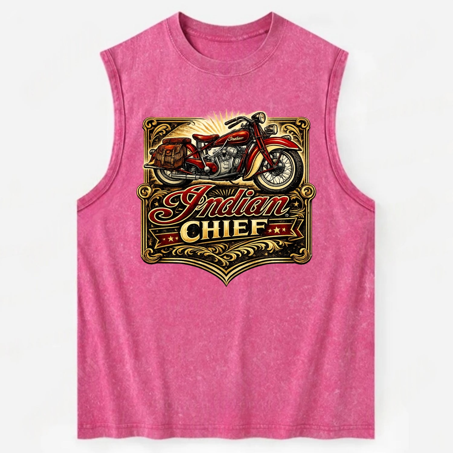 Classic Indian Chief - Vintage Washed Tank - Pink