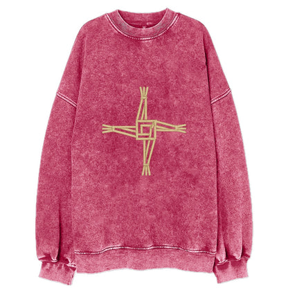 Saint Brigid's Cross  - Vintage Sweatshirt - Pink