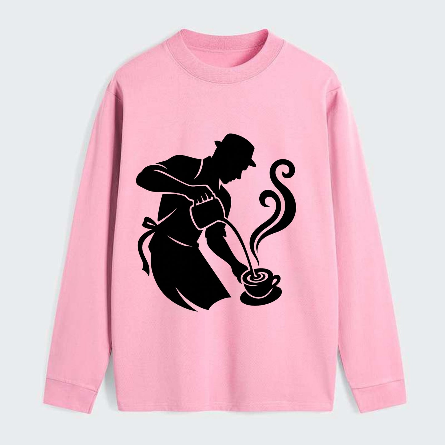 Barista creating latte art - Classic Long Sleeve Shirt - Pink