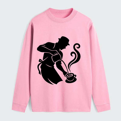Barista creating latte art - Classic Long Sleeve Shirt - Pink