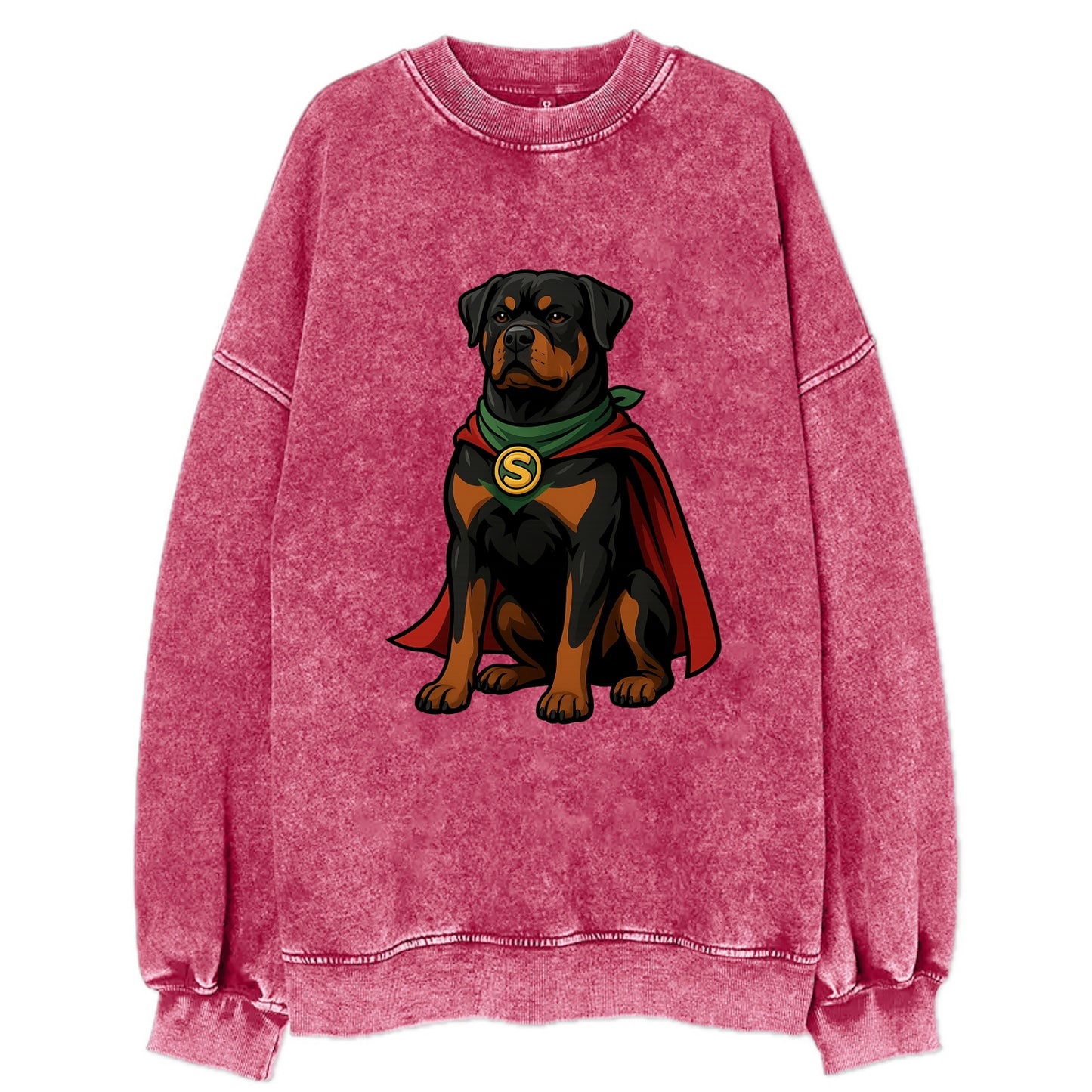 Rottweiler Strong Hero  - Vintage Sweatshirt - Pink