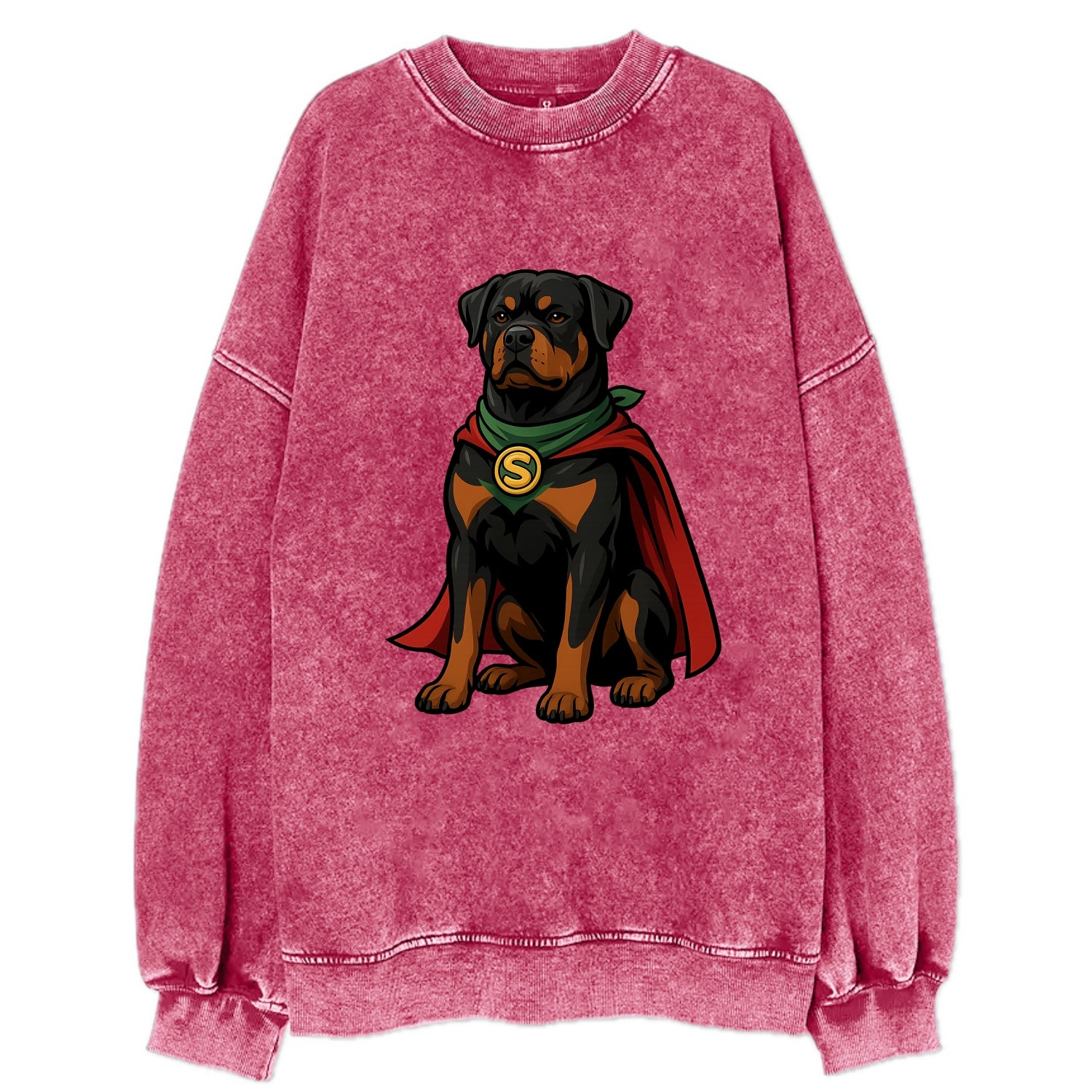 Rottweiler Strong Hero  - Vintage Sweatshirt - Pink