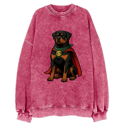 Rottweiler Strong Hero  - Vintage Sweatshirt - Pink