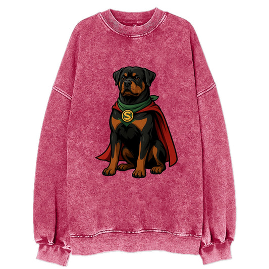 Rottweiler Strong Hero  - Vintage Sweatshirt - Pink