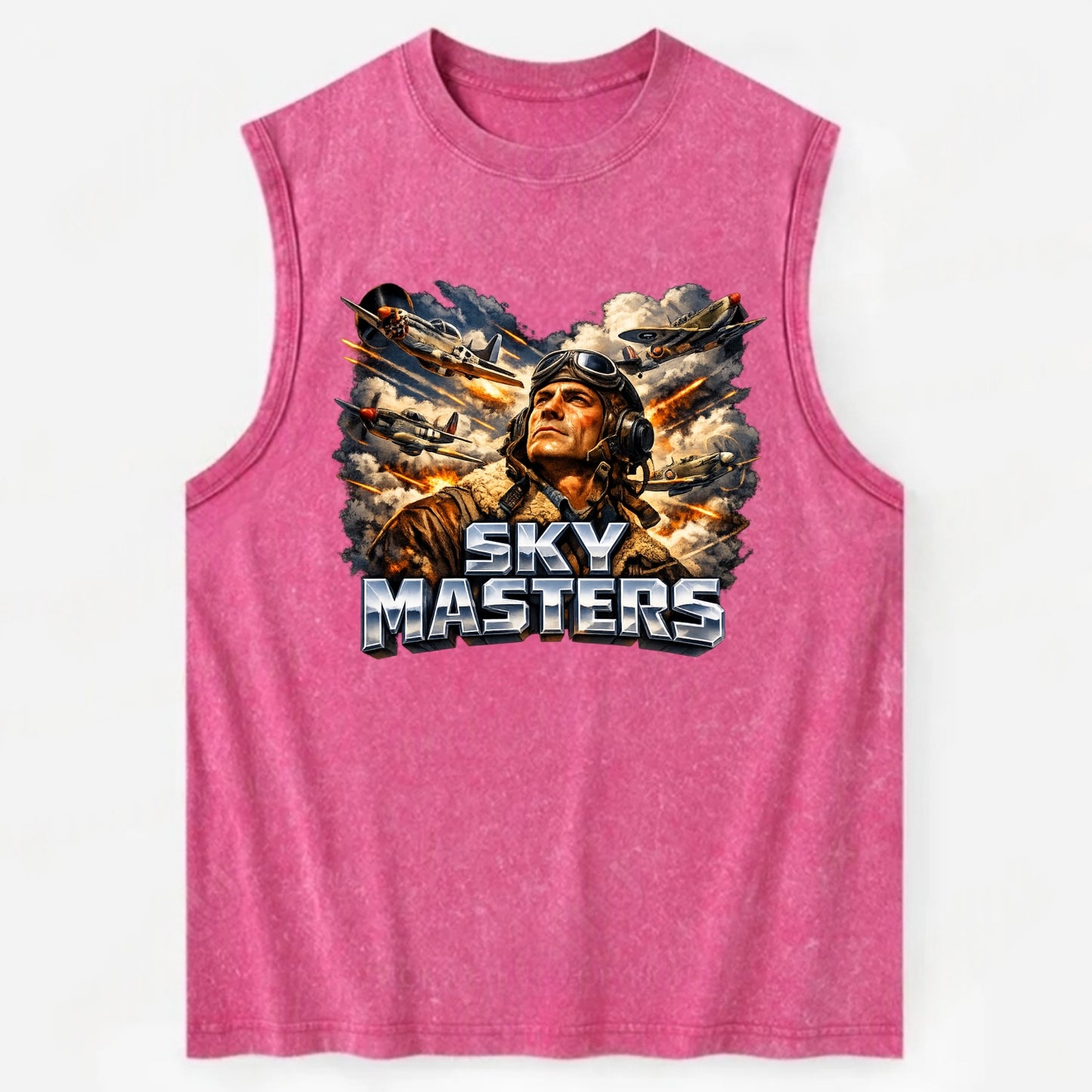 Sky Masters - Vintage Washed Tank - Pink