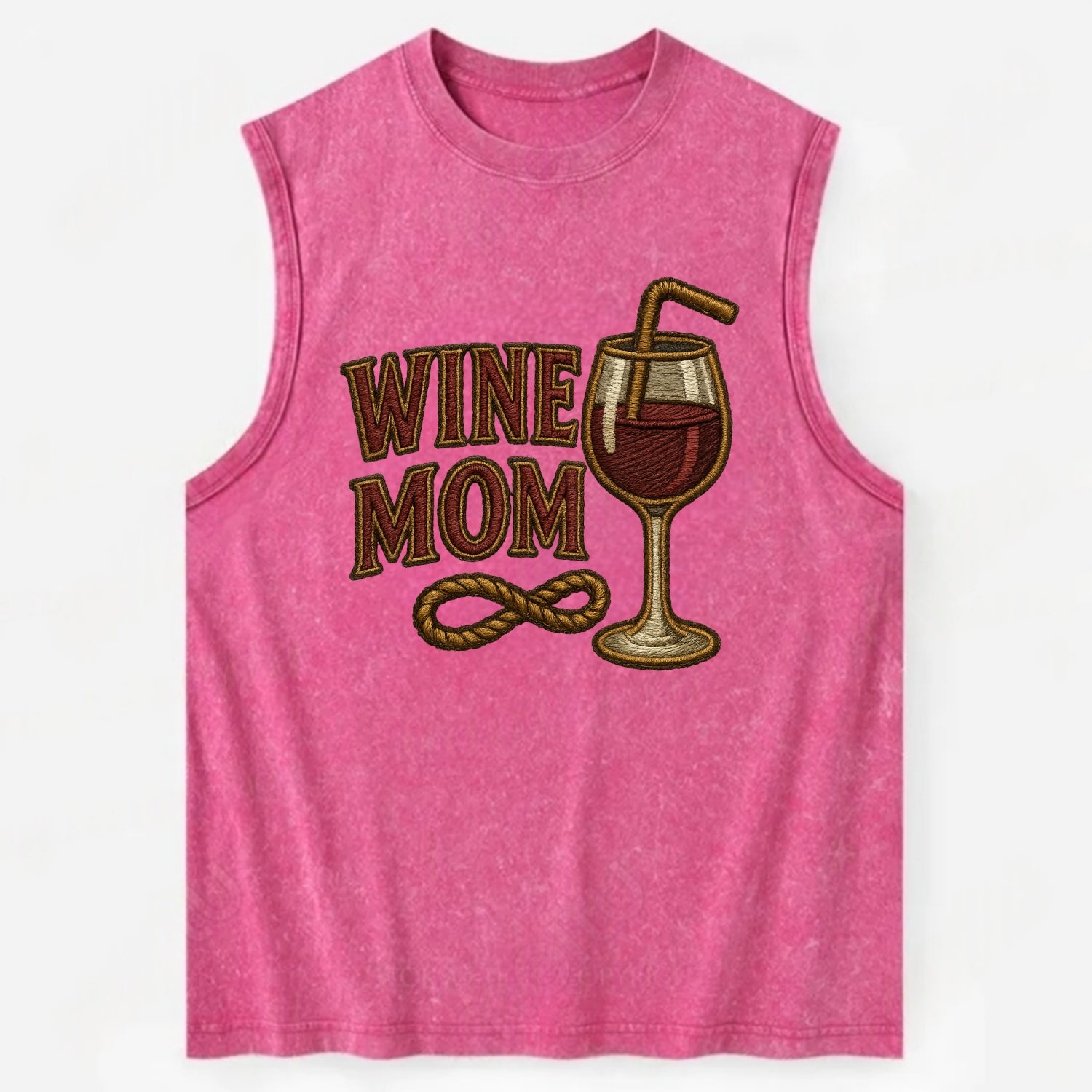 Wine Mom  - Vintage Washed Tank - Pink