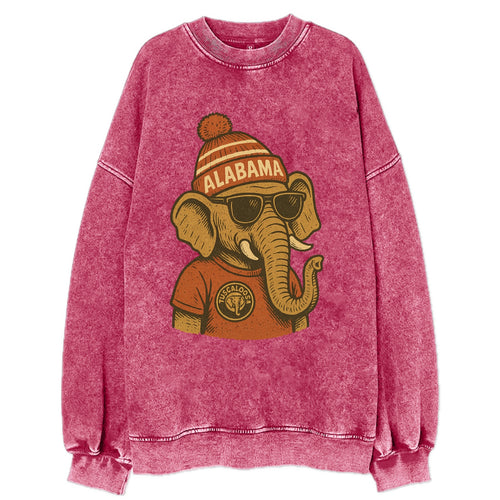 Tuscaloosa Crimson Elephant wearing Alab - Vintage Sweatshirt