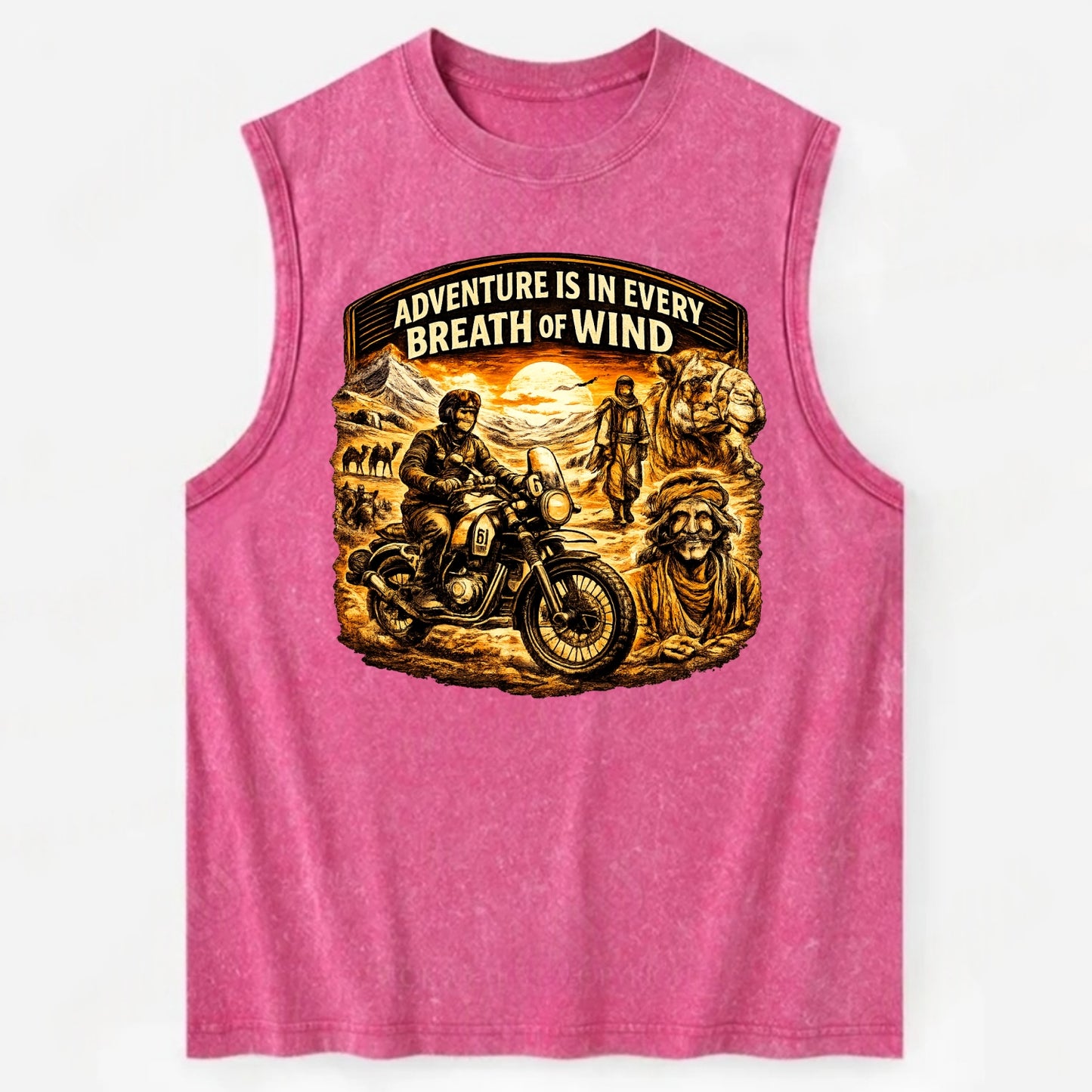 Adventure Vintage Rides - Vintage Washed Tank - Pink