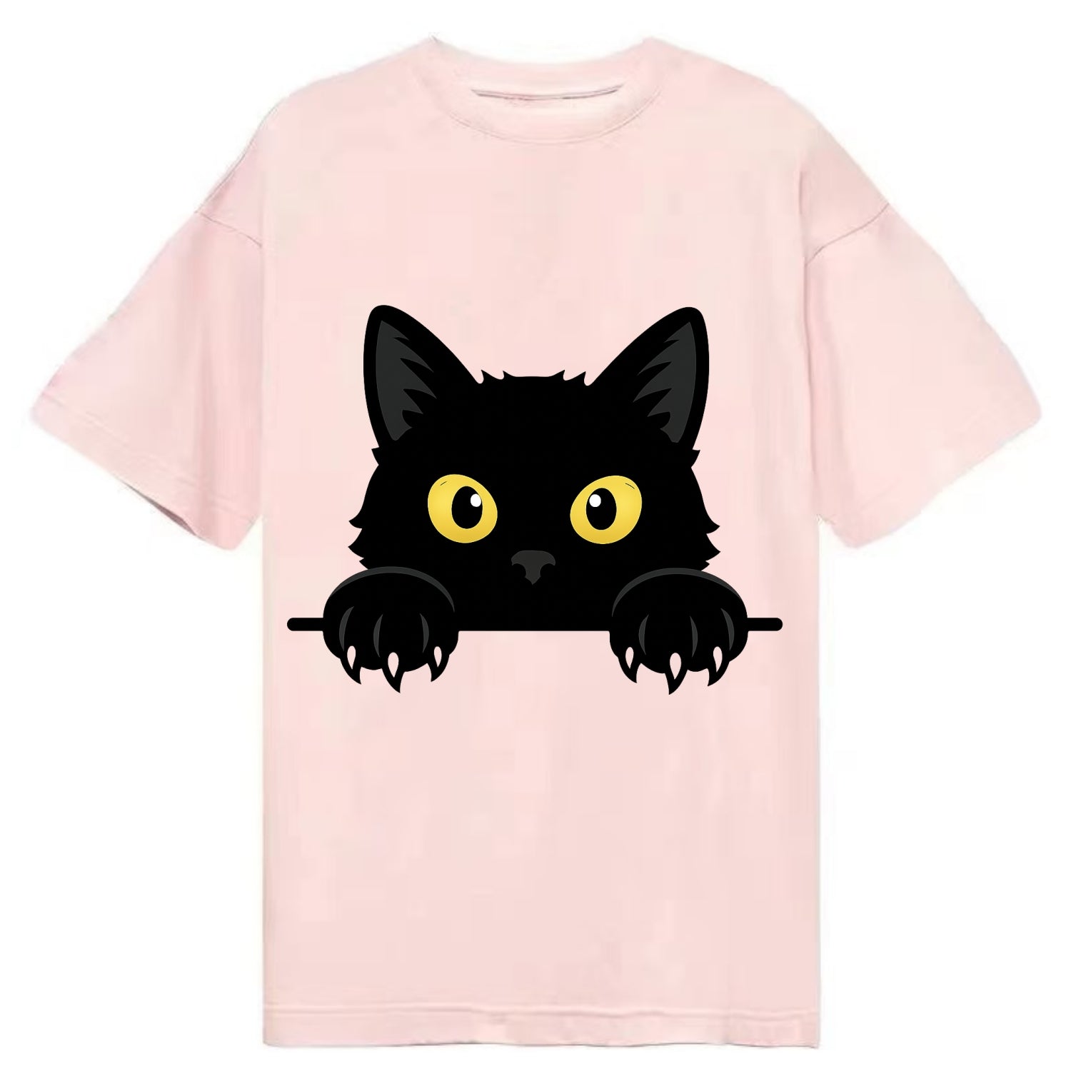 Black Cat  - Classic T-shirt - Pink