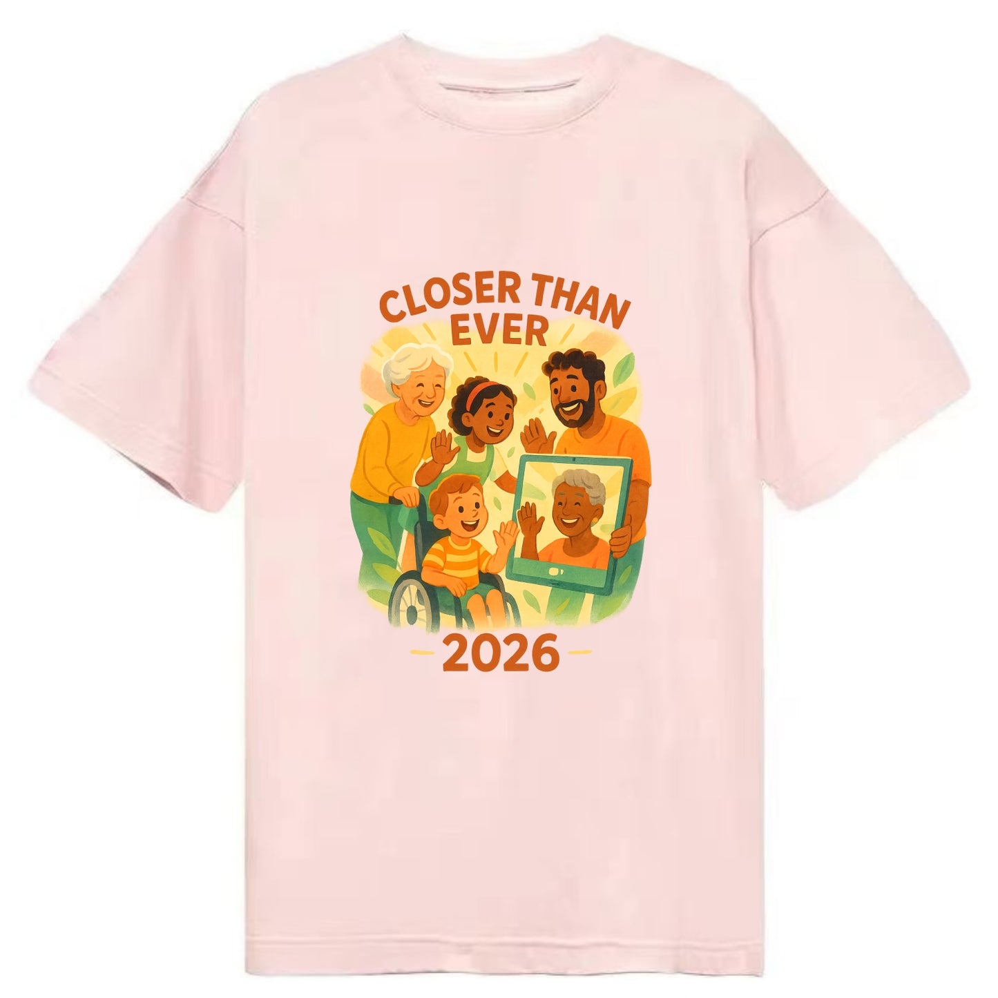 Technology bringing distant families together - "Closer Than Ever" - connection - Classic T-shirt - Pink
