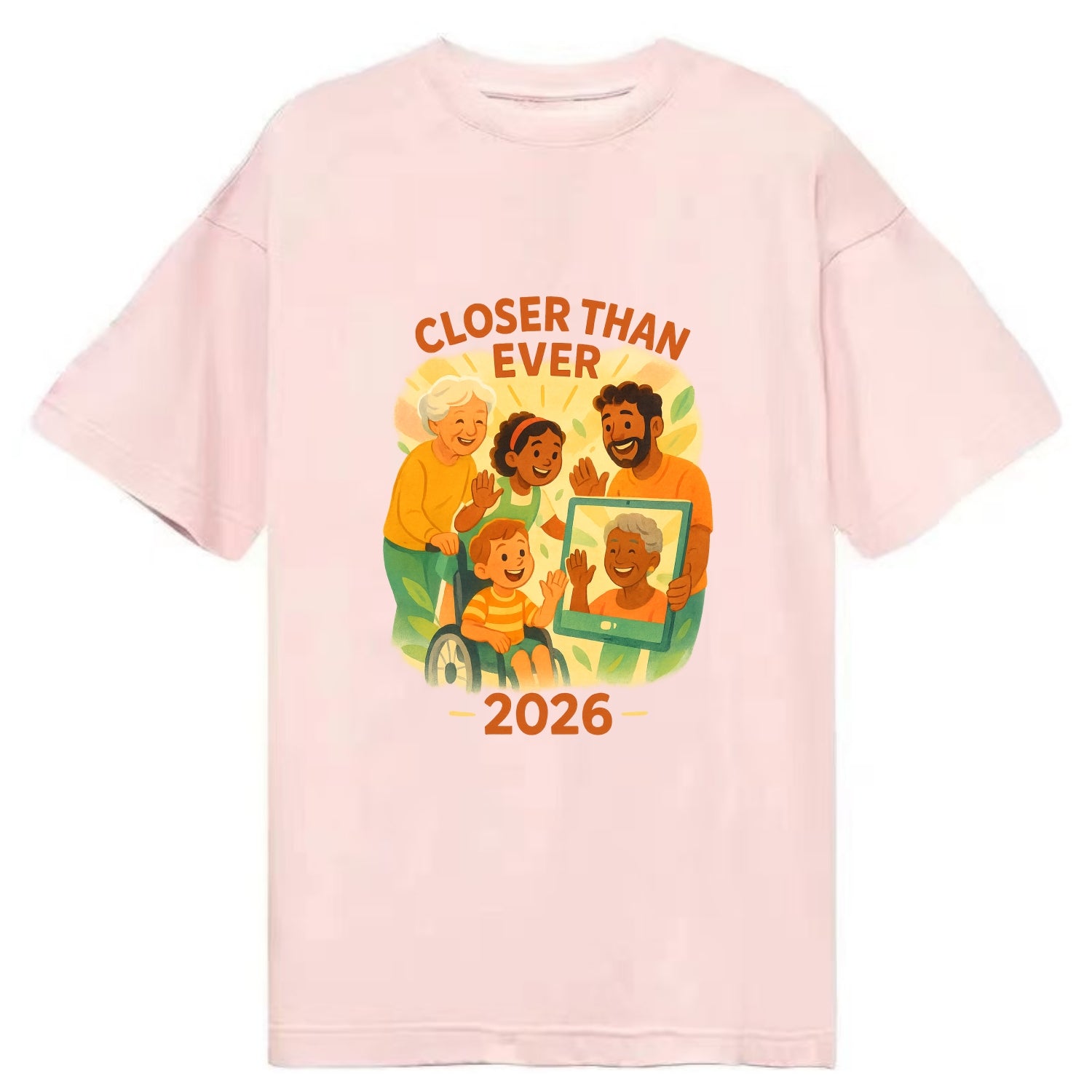 Technology bringing distant families together - "Closer Than Ever" - connection - Classic T-shirt - Pink
