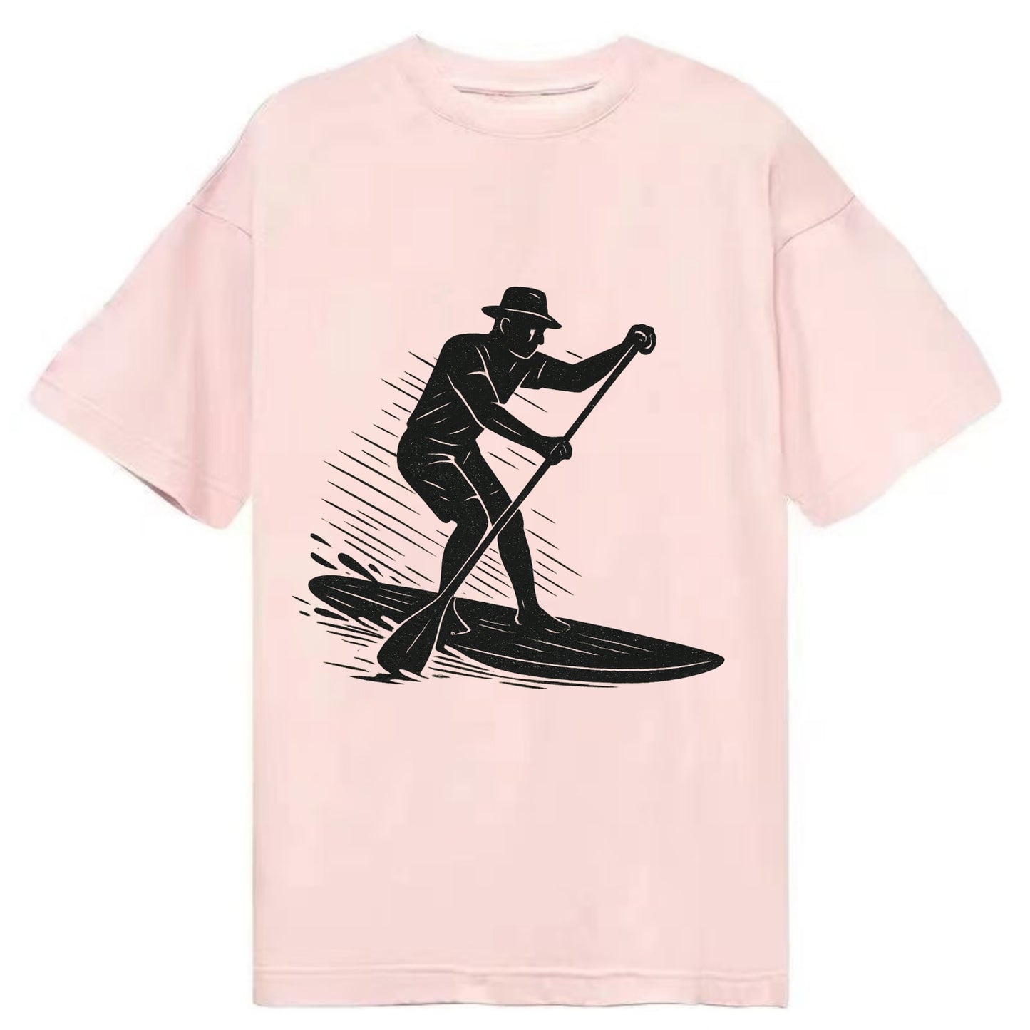 Stand-up paddleboarder on calm water - Classic T-shirt - Pink