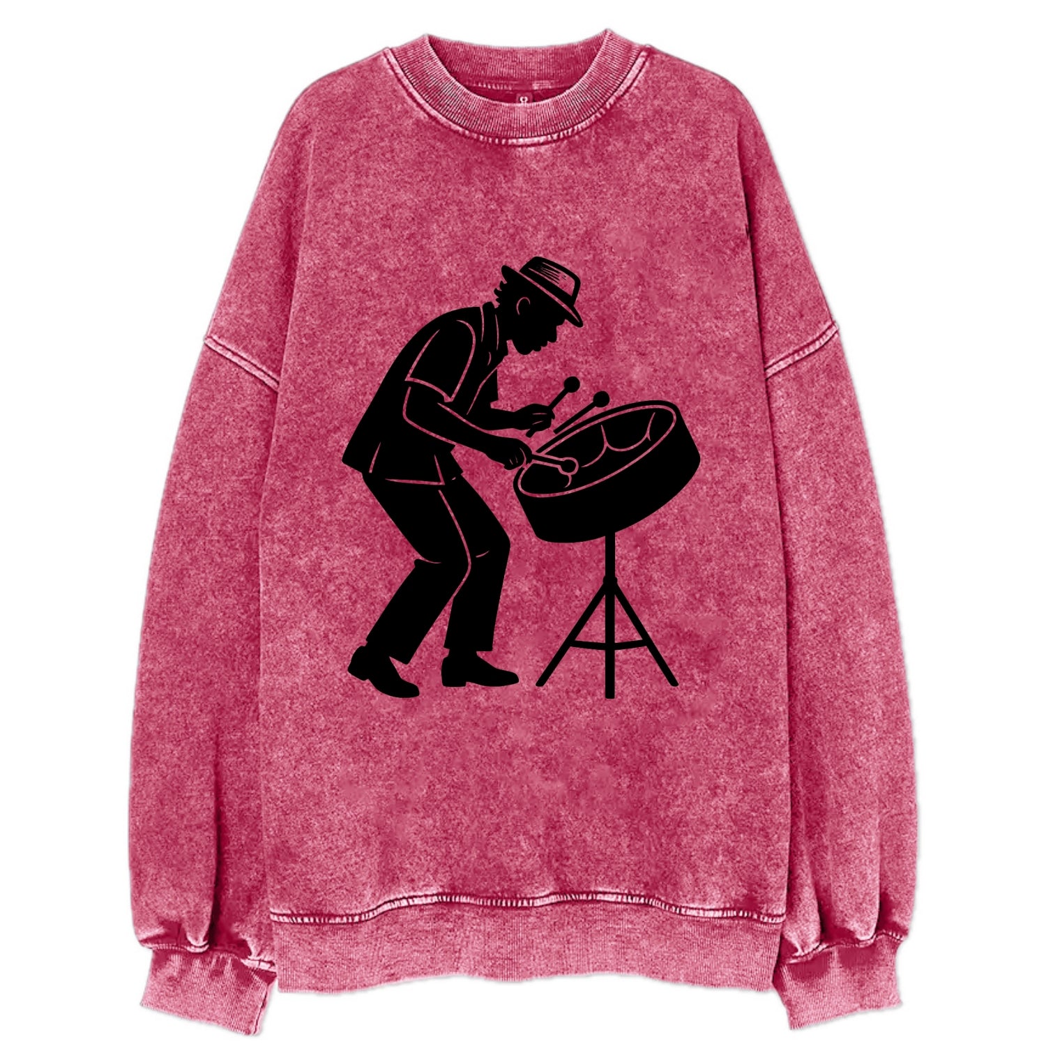 Steel drum player Caribbean rhythm - Vintage Sweatshirt - Pink