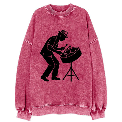 Steel drum player Caribbean rhythm - Vintage Sweatshirt - Pink