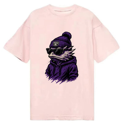Fort Worth Horned Frog wearing TCU beanie with frog patch - Classic T-shirt - Pink
