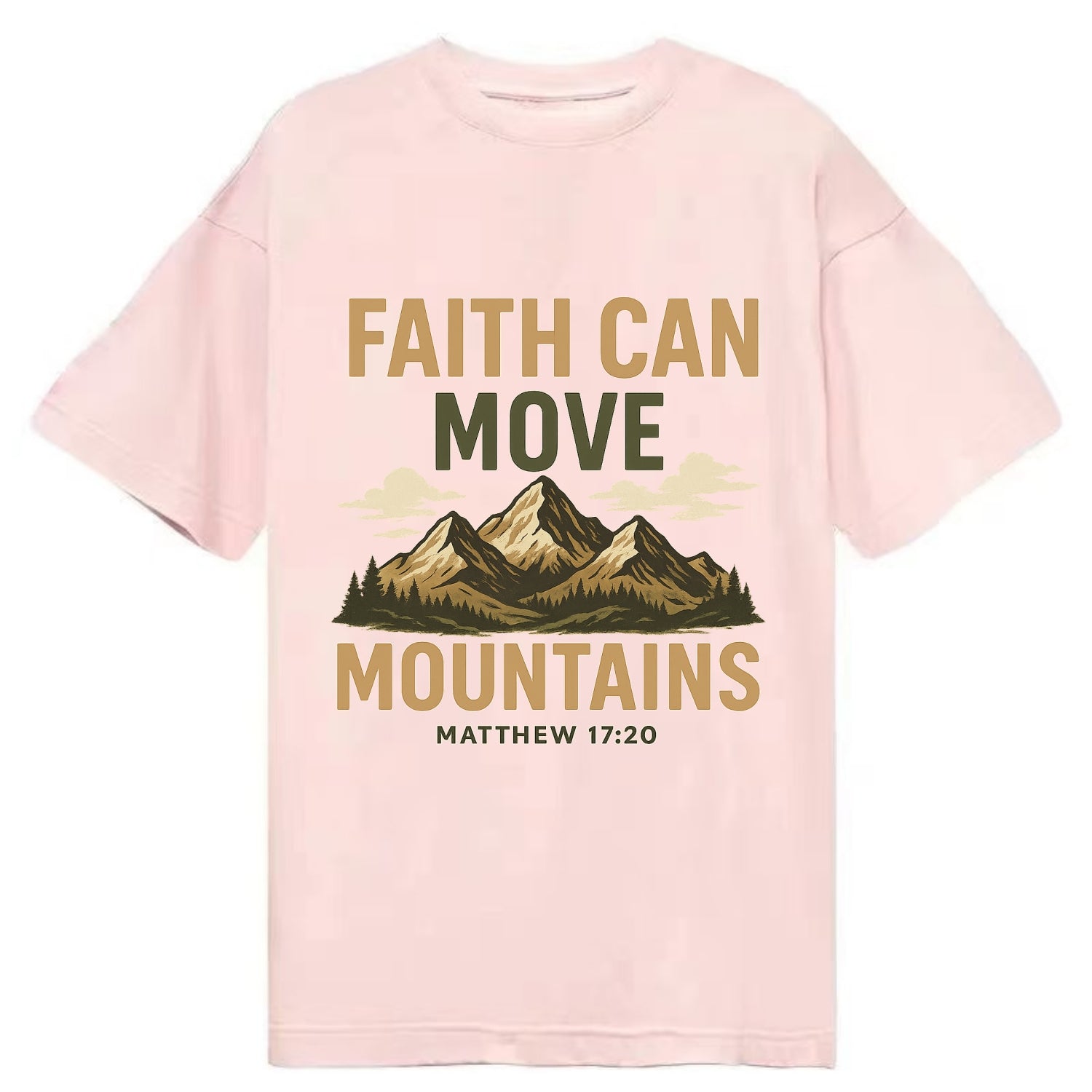Matthew 17:20 Mountains - Classic T-shirt - Pink
