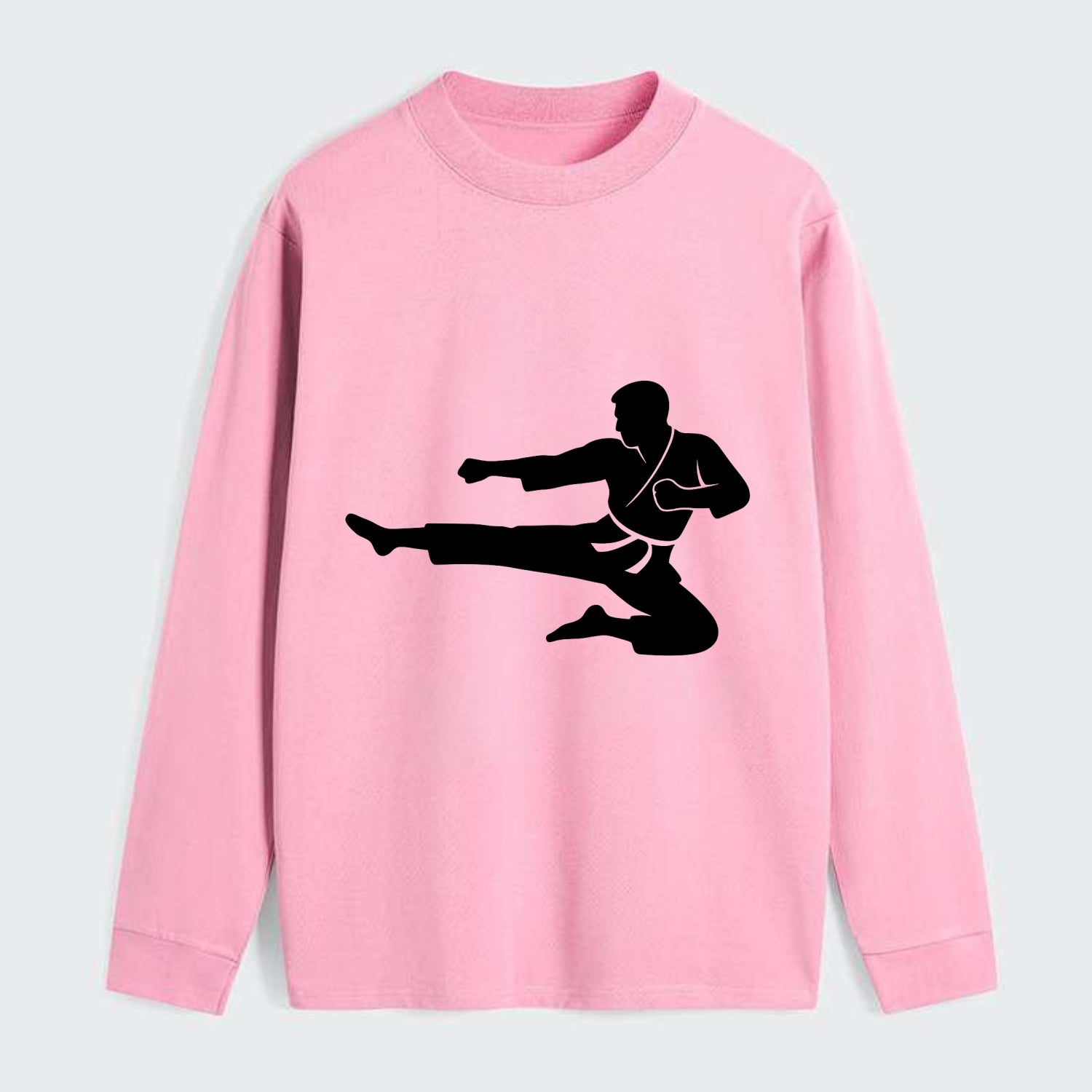 Martial artist flying kick - Classic Long Sleeve Shirt - Pink