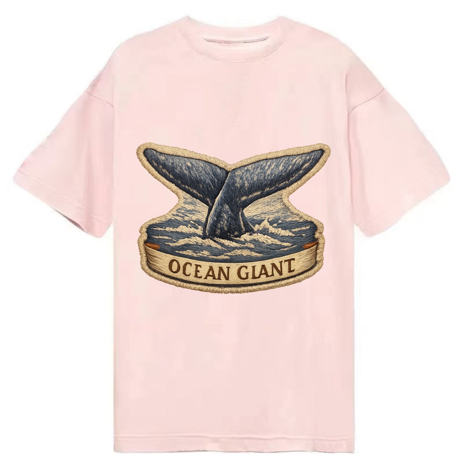 WHALE TAIL - diving whale in blue and gray , ocean giant - Classic T-shirt - Pink