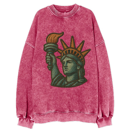 Statue of Liberty  - Vintage Sweatshirt - Pink