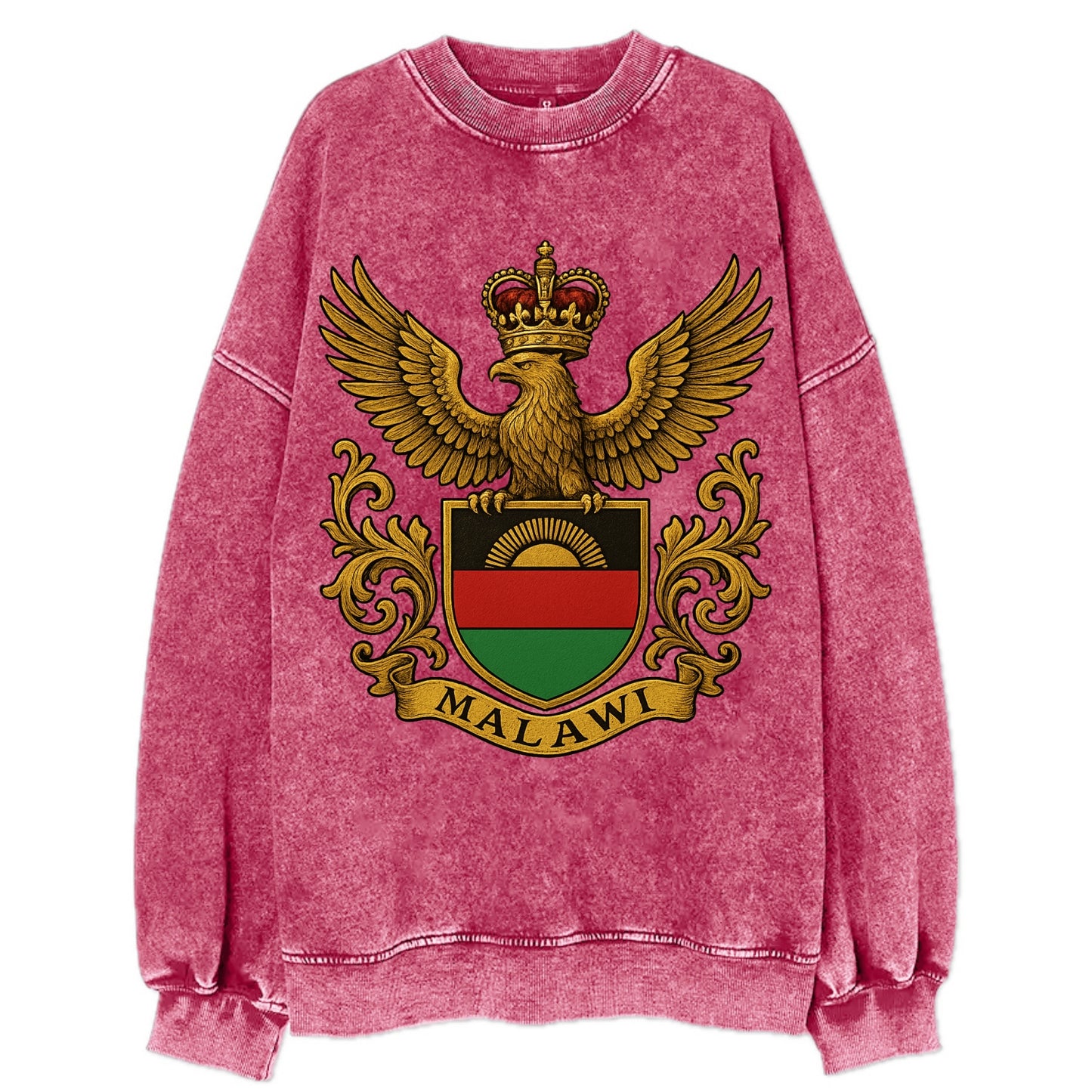 Malawi Royal Logo  - Vintage Sweatshirt - Pink