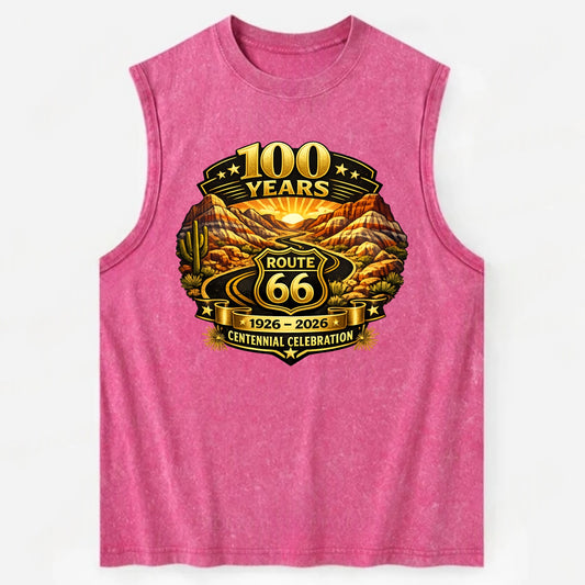PAINTED DESERT | Colorful desert landscape | Route 66 winding through | - Vintage Washed Tank - Pink