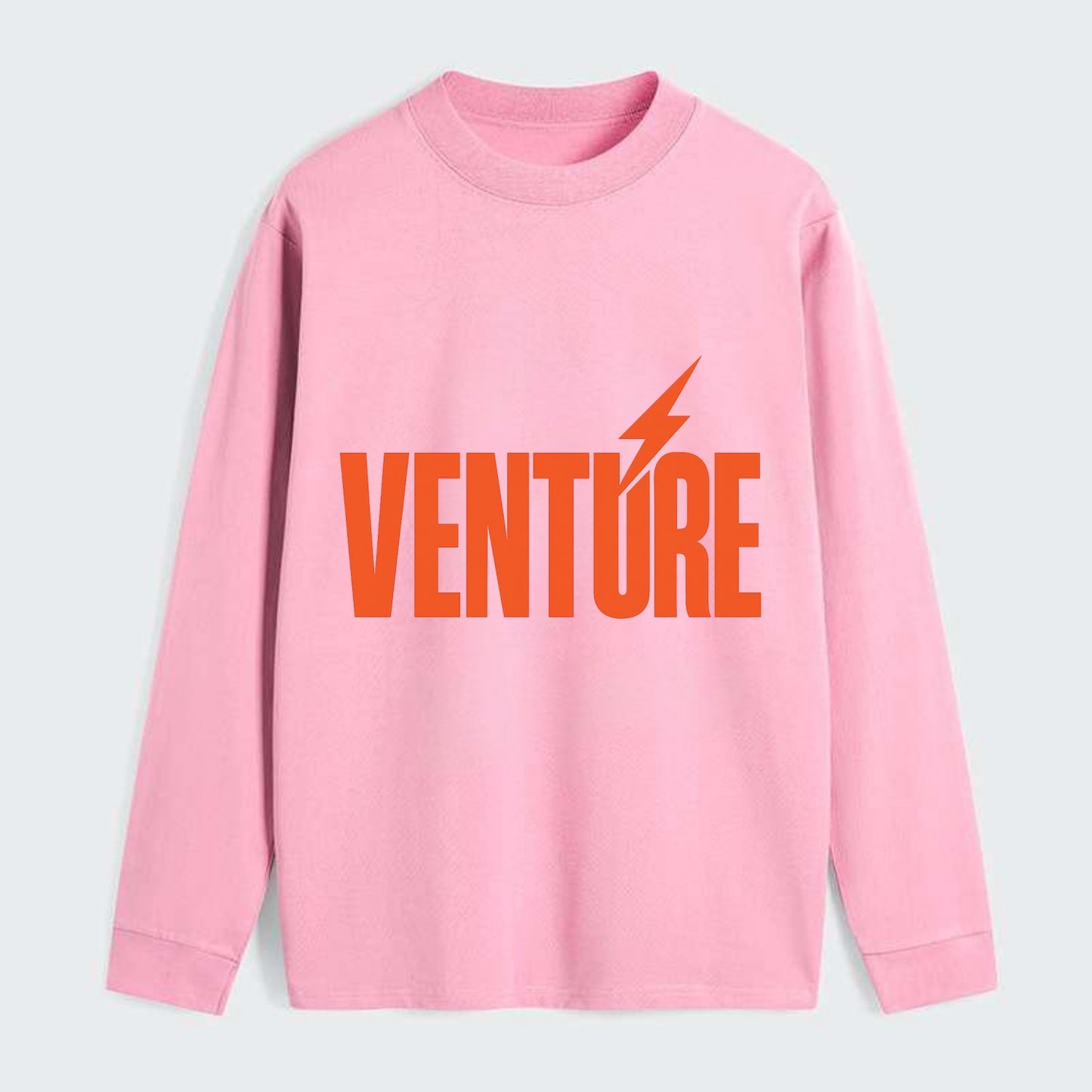 Bold typography design - "VENTURE" - taking risks, bold exploration - Classic Long Sleeve Shirt - Pink