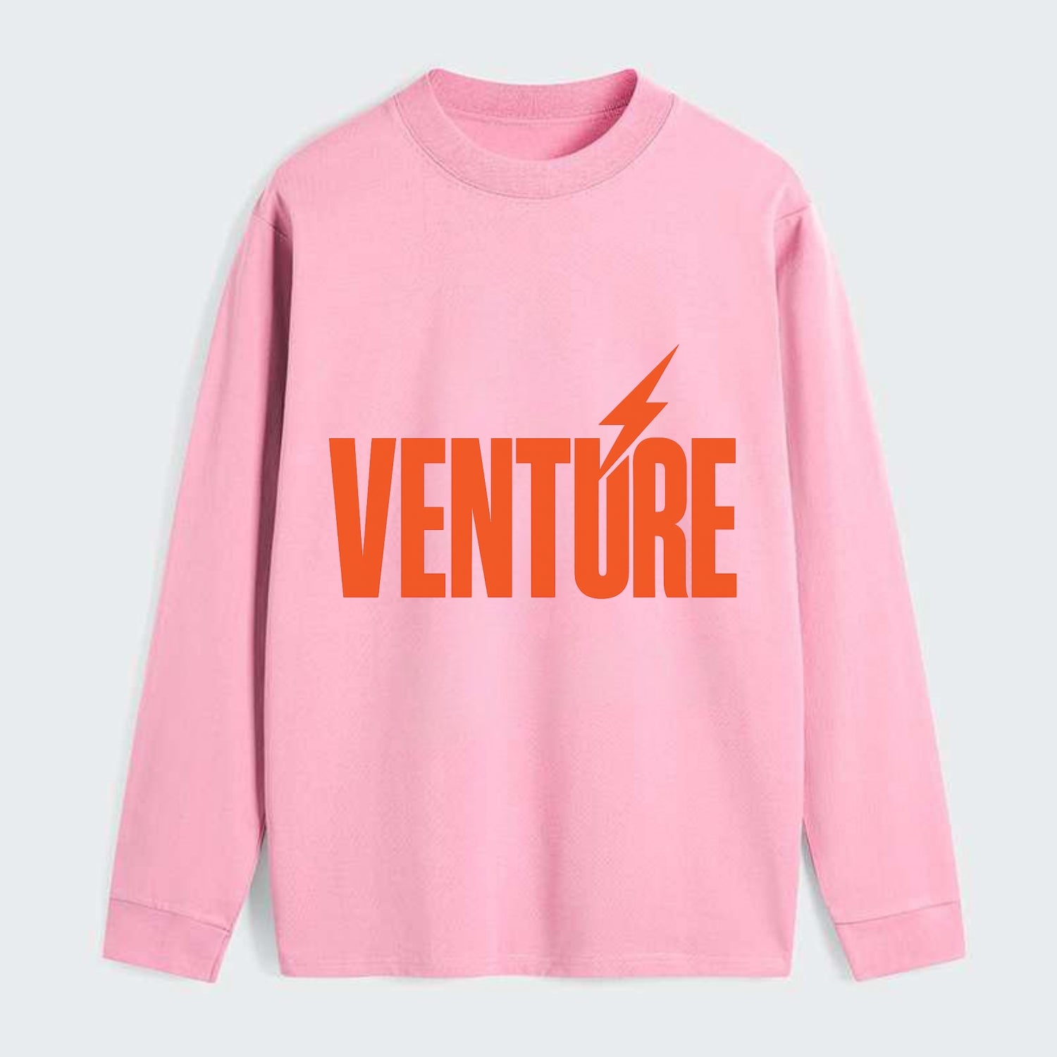 Bold typography design - "VENTURE" - taking risks, bold exploration - Classic Long Sleeve Shirt - Pink