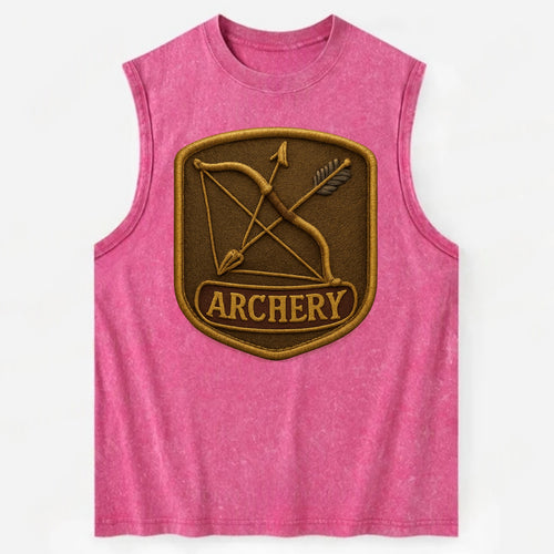 Bow and arrow crossed - archery enthusiast - Vintage Washed Tank