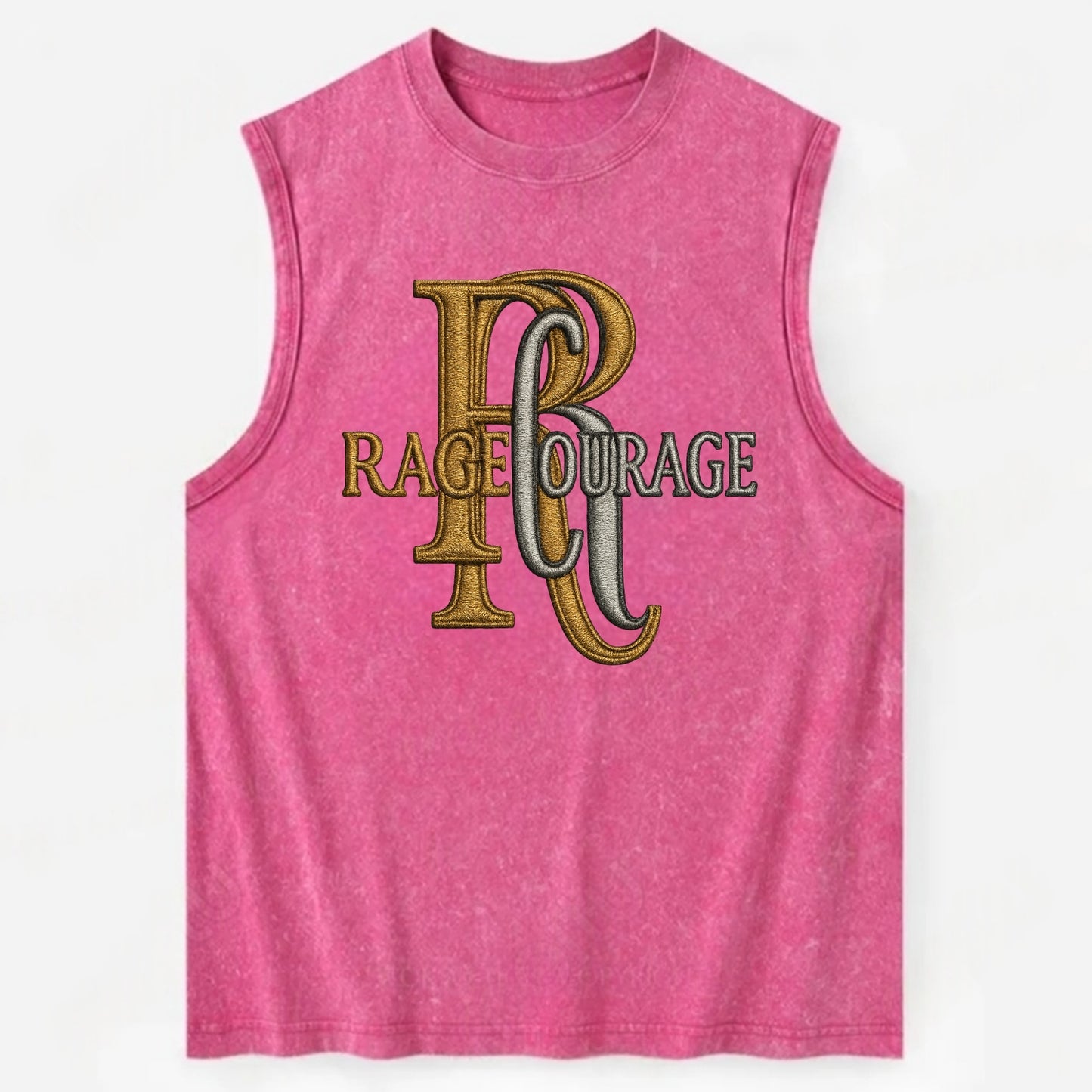 RAGE;COURAGE MODE Warrior Green Hat - Vintage Washed Tank - Pink