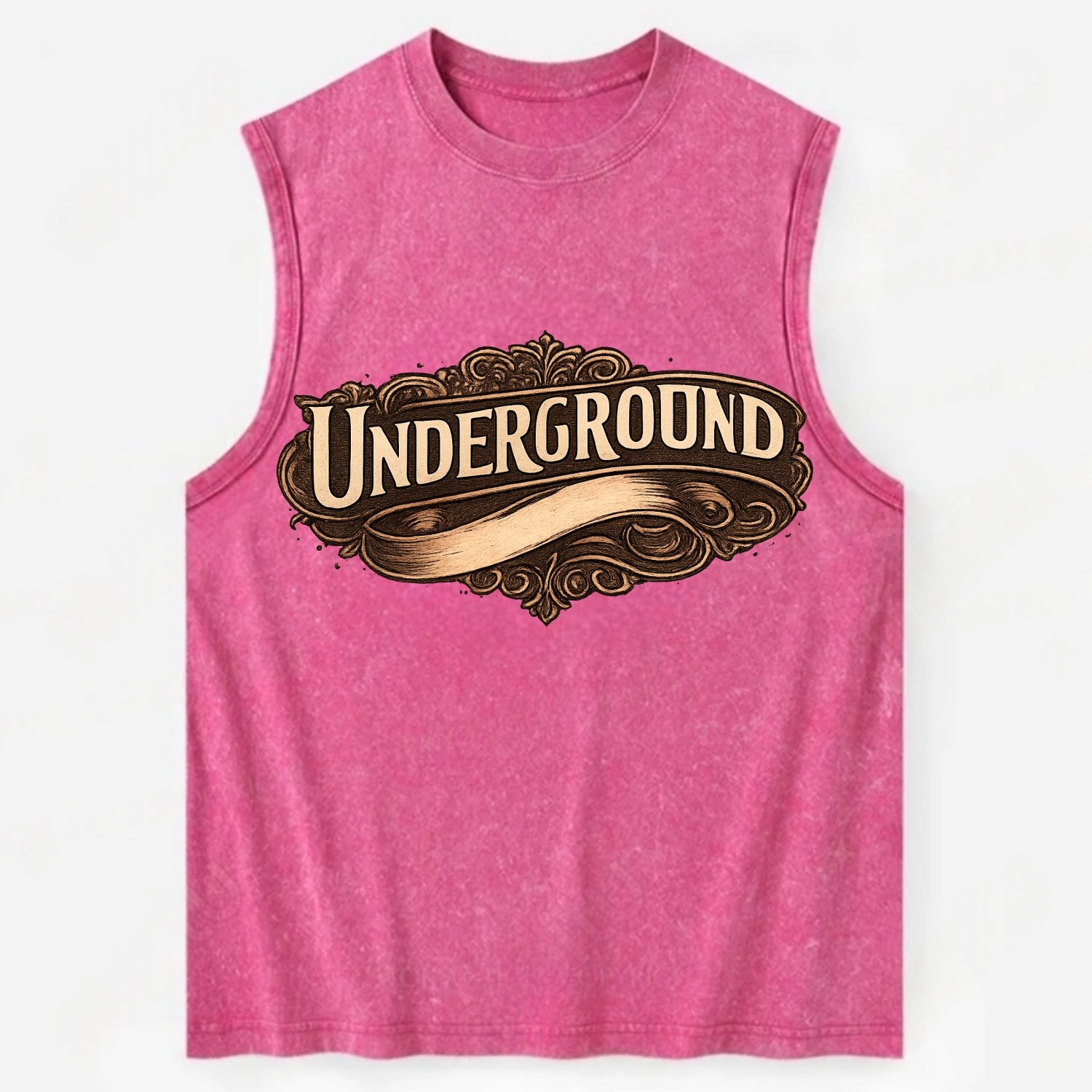 Bold typography design - "UNDERGROUND" - hidden scene, alternative - Vintage Washed Tank - Pink