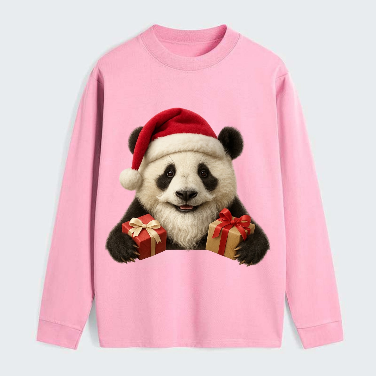 Santa Panda  - Classic Long Sleeve Shirt - Pink