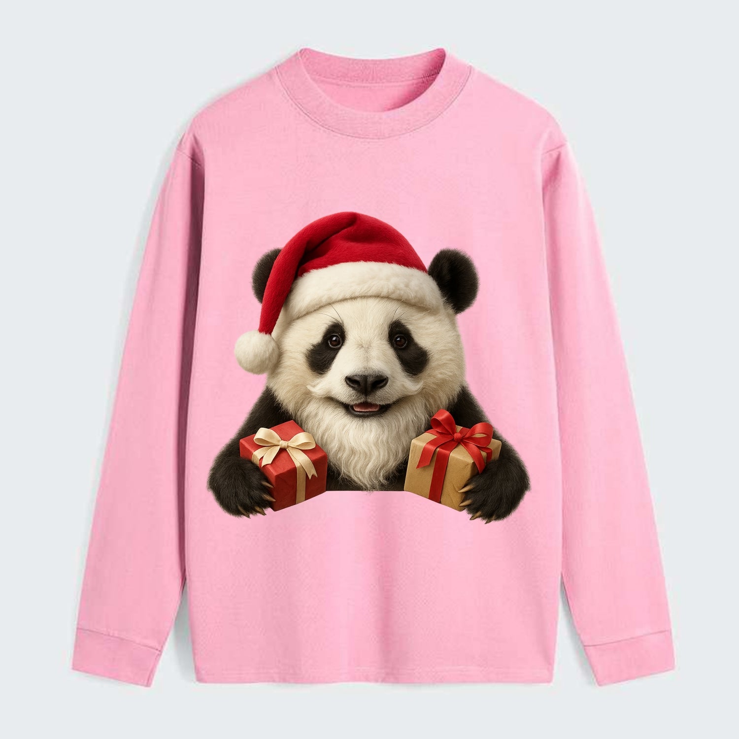 Santa Panda  - Classic Long Sleeve Shirt - Pink