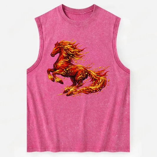 EMBER RISING | Sparks forming into horse shape | Particles of fire | Energy - Vintage Washed Tank - Pink