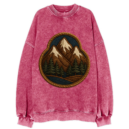 Mountain Range  - Vintage Sweatshirt - Pink