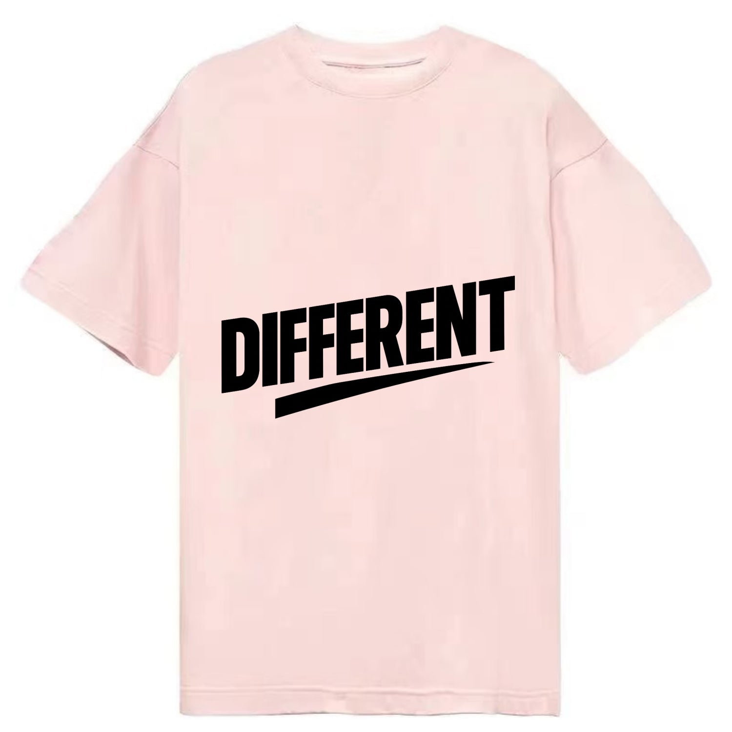 Bold typography design - "DIFFERENT" - standing out, not following crowd - Classic T-shirt - Pink
