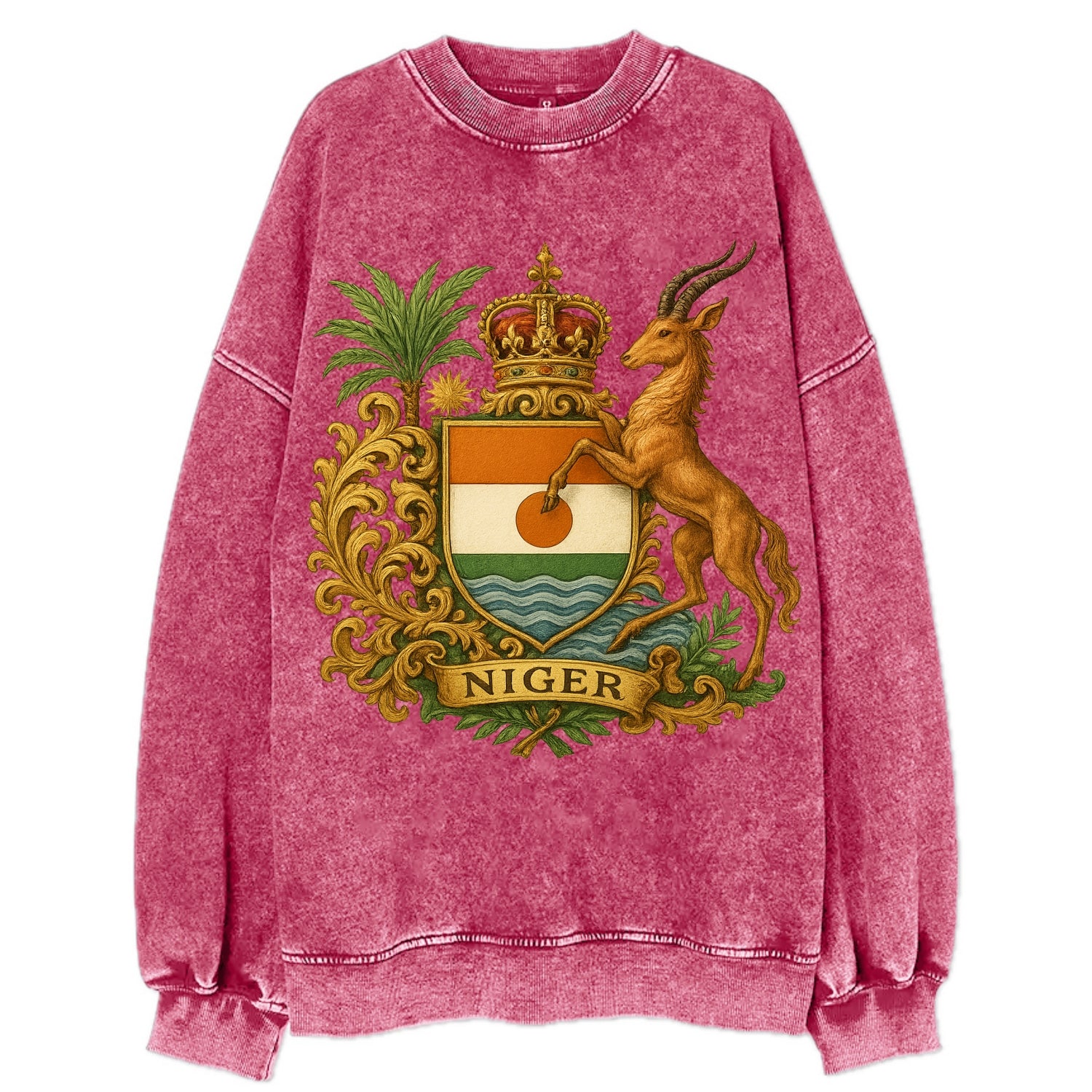 Niger Heritage Badge  - Vintage Sweatshirt - Pink