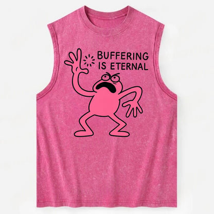 BUFFERING IS ETERNAL | Loading circle dizzy - Vintage Washed Tank - Pink