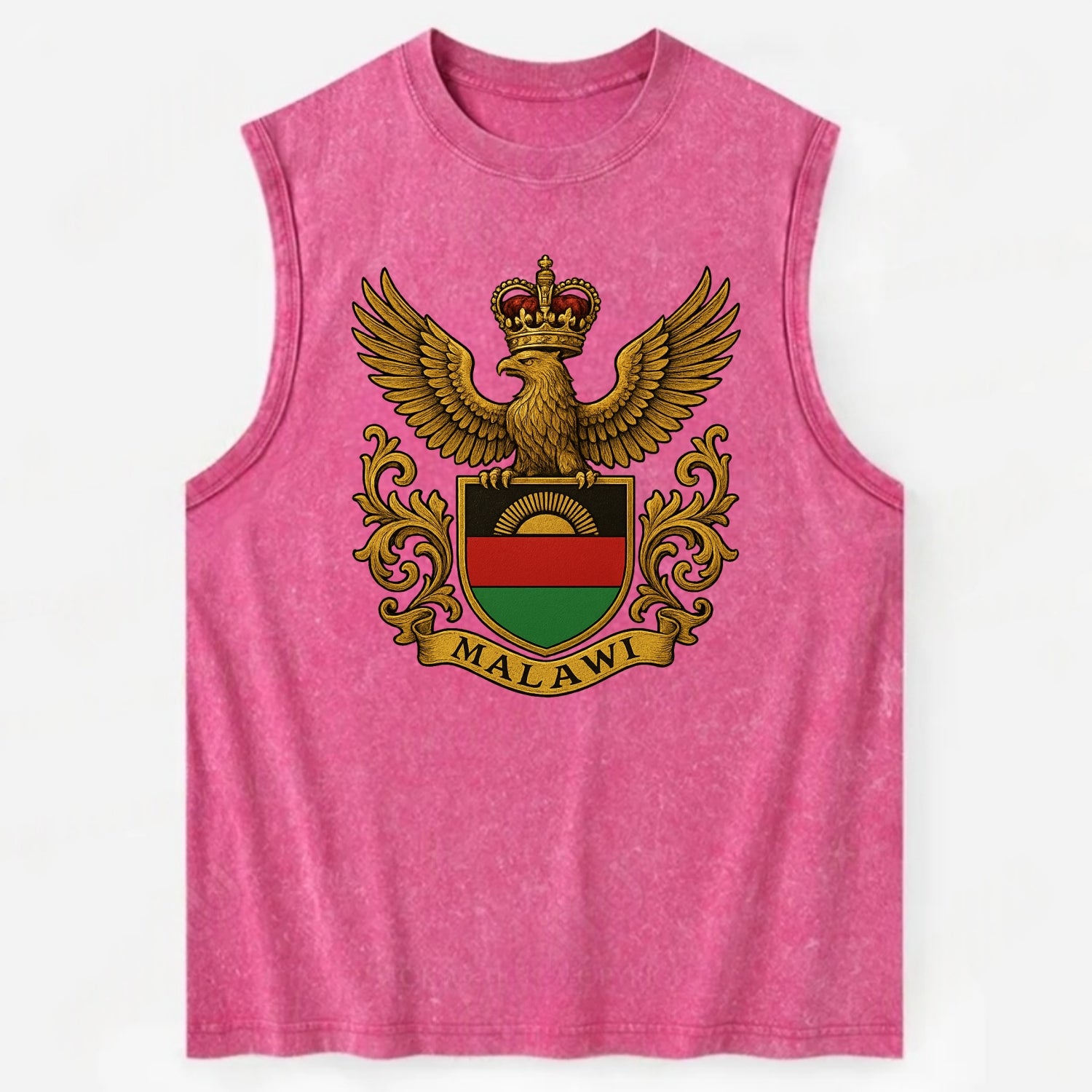 Malawi Royal Logo  - Vintage Washed Tank - Pink