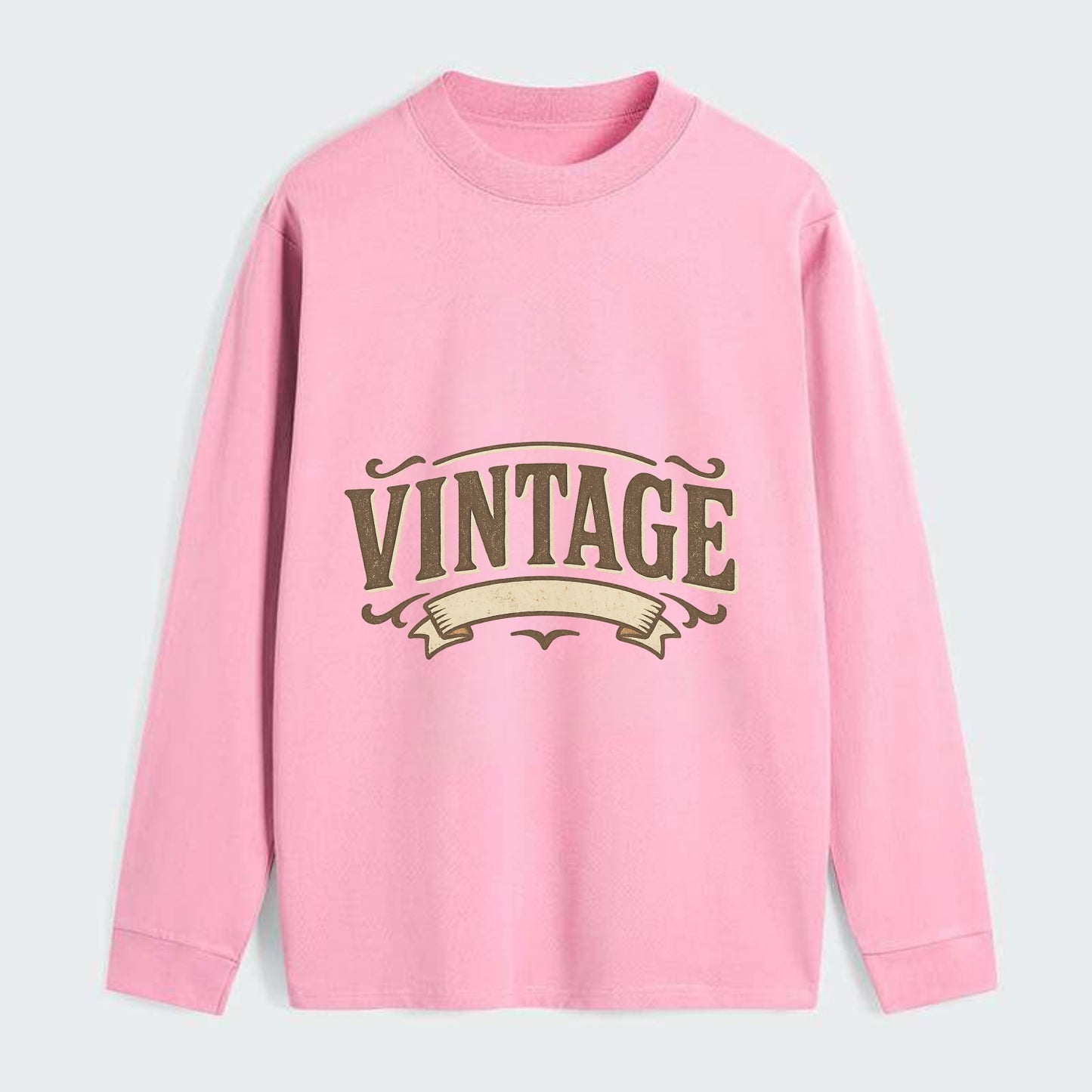 Bold typography design - "CENTERED" - aligned, focused, balanced within - Classic Long Sleeve Shirt - Pink