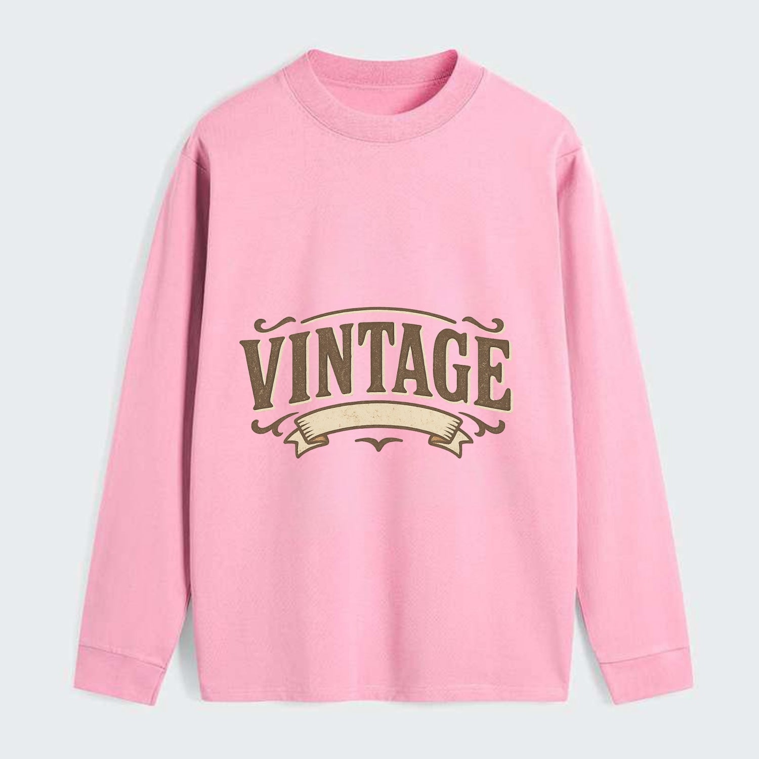 Bold typography design - "CENTERED" - aligned, focused, balanced within - Classic Long Sleeve Shirt - Pink