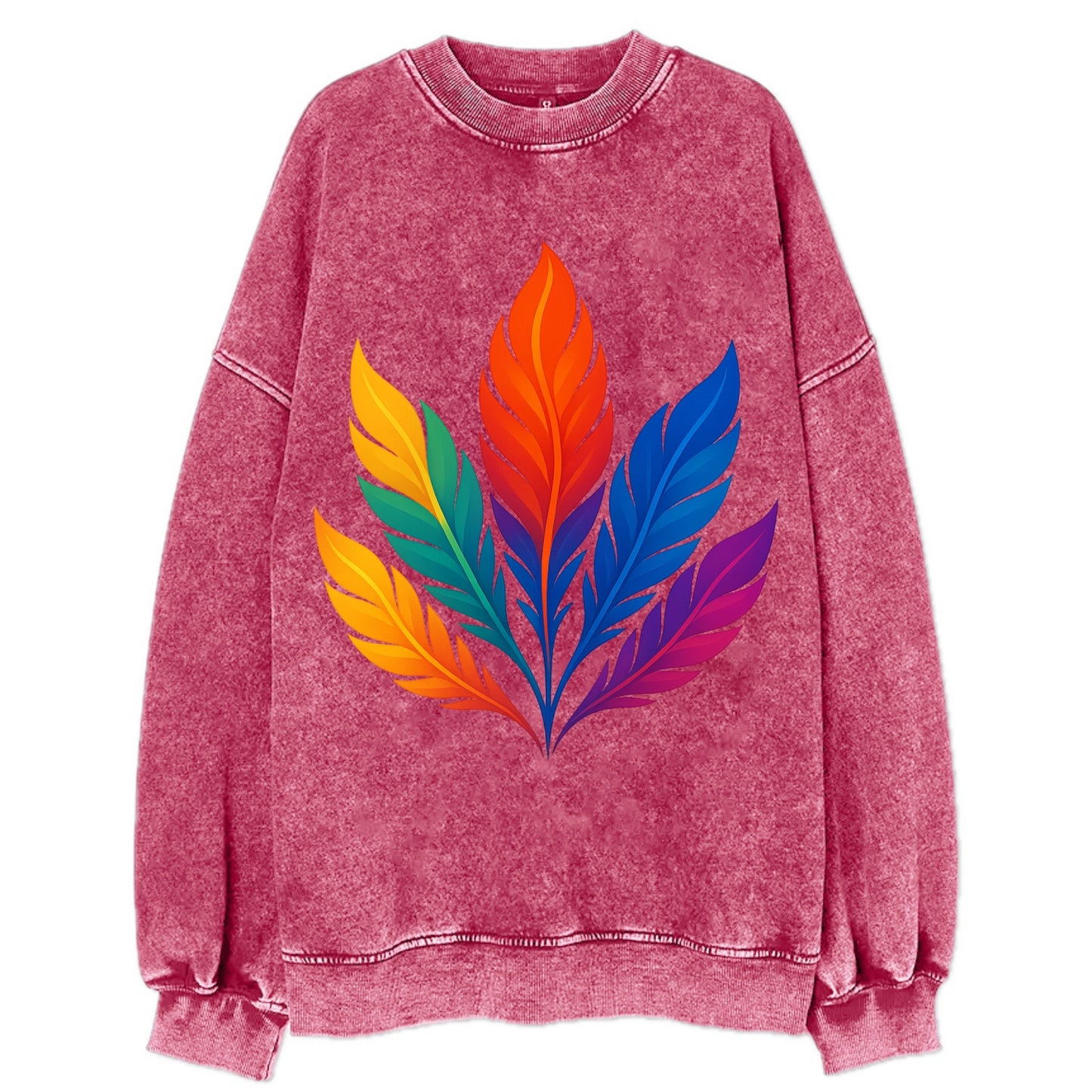 Phoenix Feathers - Each feather a differ - Vintage Sweatshirt - Pink