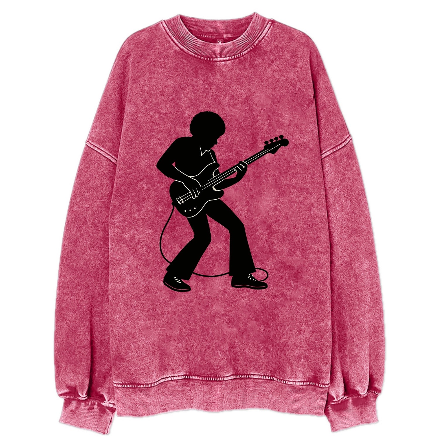 Bass guitarist slap technique - Vintage Sweatshirt - Pink