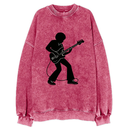 Bass guitarist slap technique - Vintage Sweatshirt - Pink