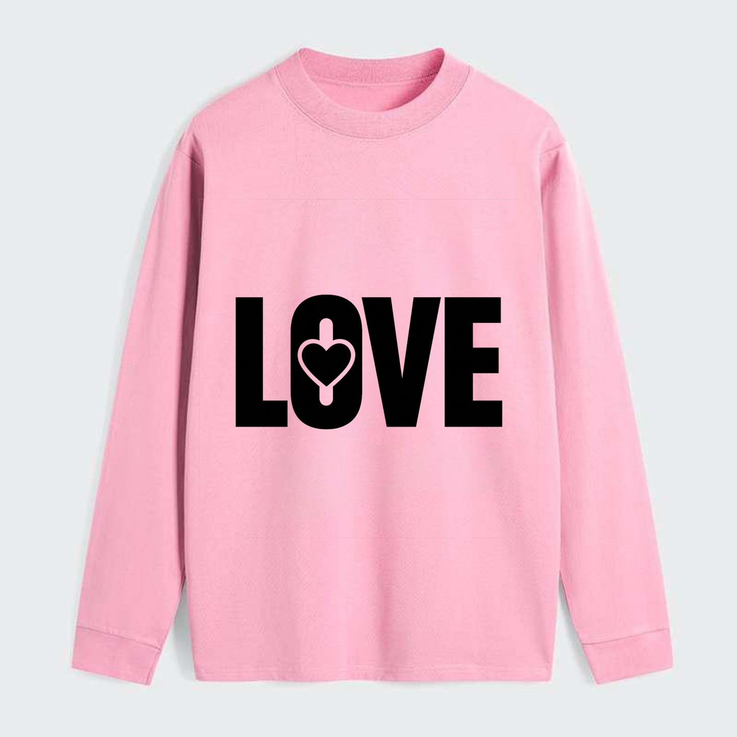 Bold typography design - "LOVE" - universal connection, heart centered - Classic Long Sleeve Shirt - Pink
