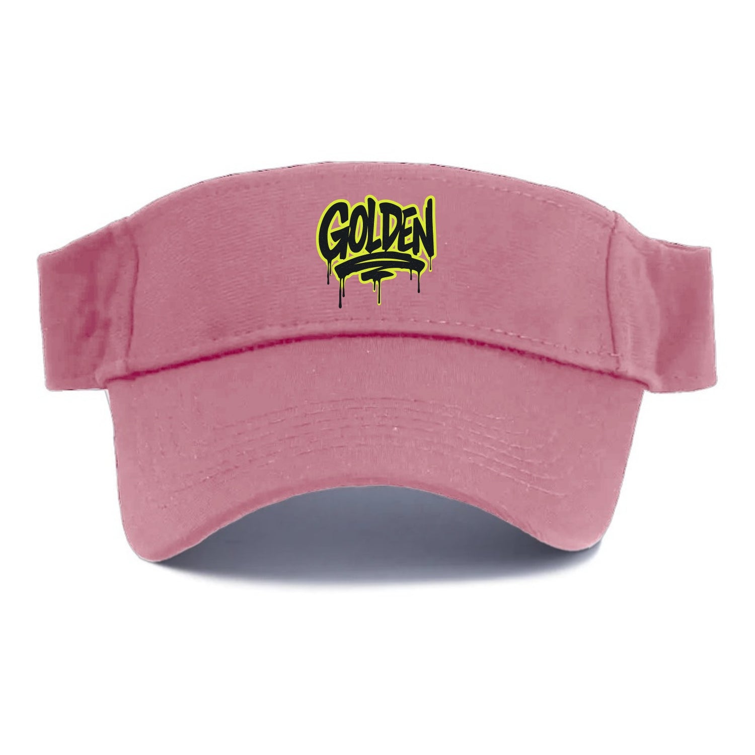 Bold typography design - "GOLDEN" - precious, valuable, excellent - Visor - Pink