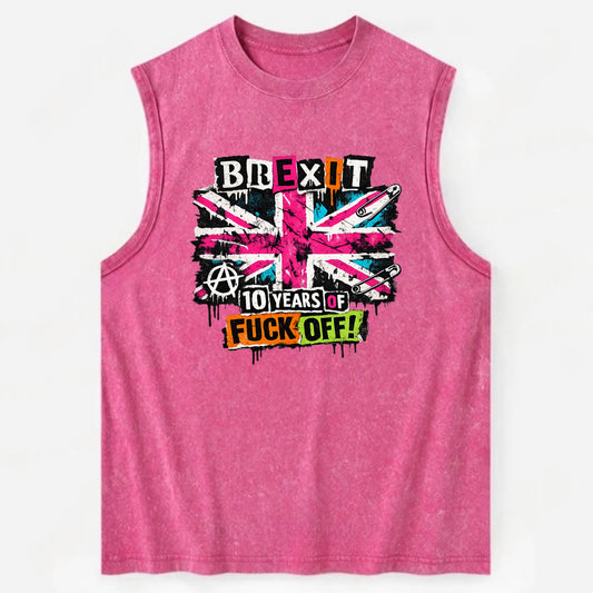 WEATHERED REBEL | Heavily distressed Union Jack | Faded vintage colors | - Vintage Washed Tank - Pink