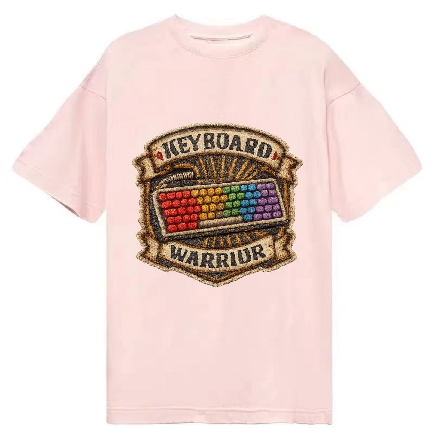 KEYBOARD WARRIOR - mechanical keyboard in RGB rainbow , PC master race - Classic T-shirt - Pink