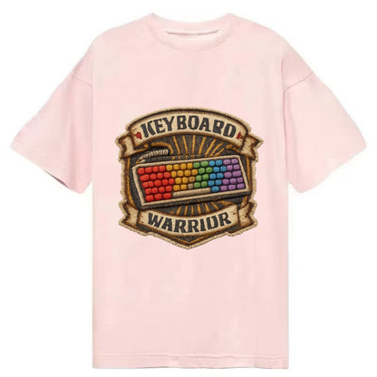 KEYBOARD WARRIOR - mechanical keyboard in RGB rainbow , PC master race - Classic T-shirt - Pink