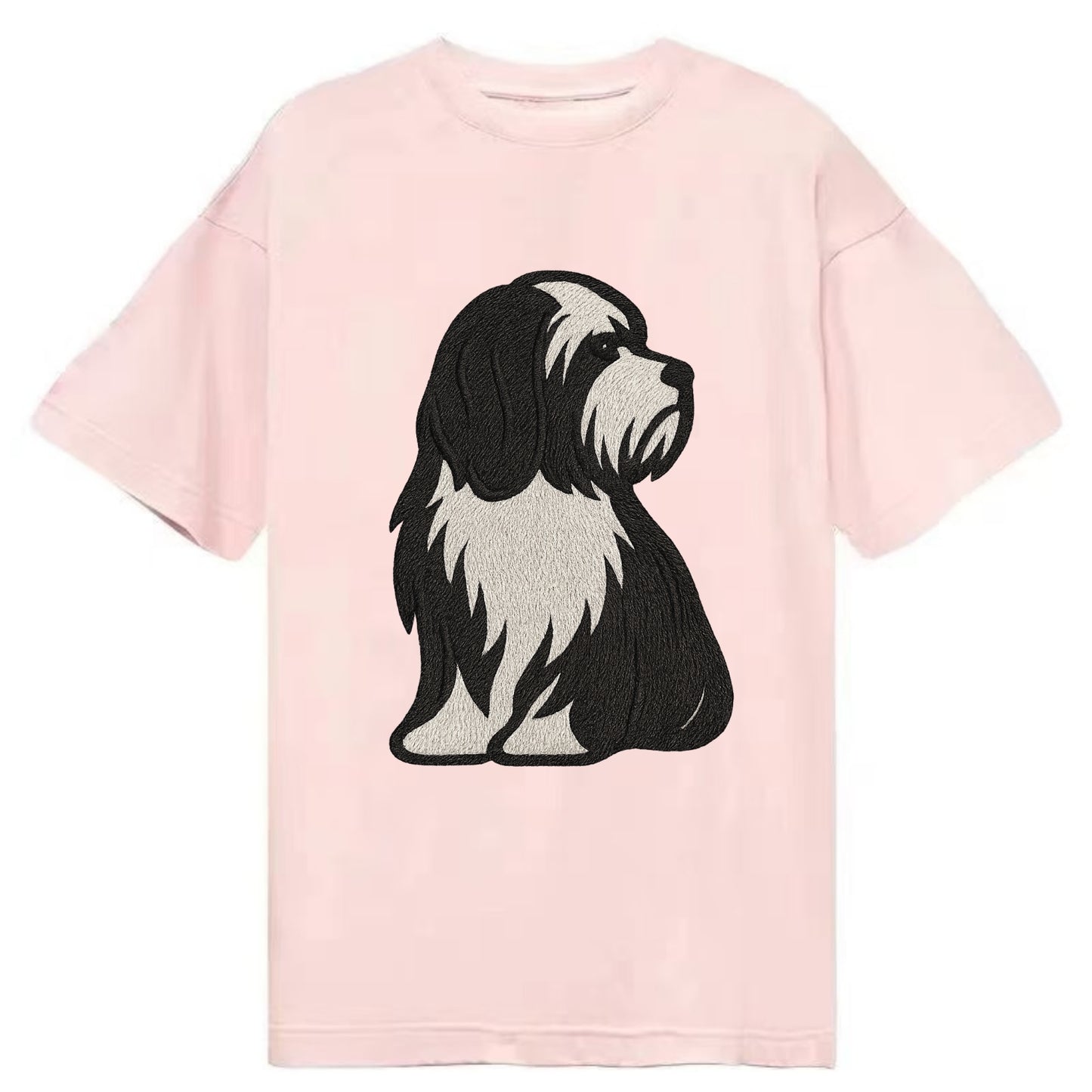 Tibetan Terrier - Black and white long c - Classic T-shirt - Pink