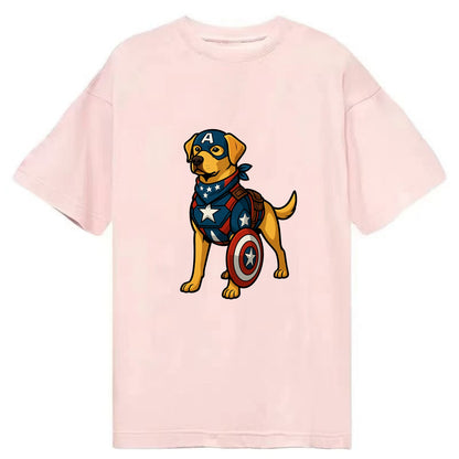 Labrador Captain America  - Classic T-shirt - Pink